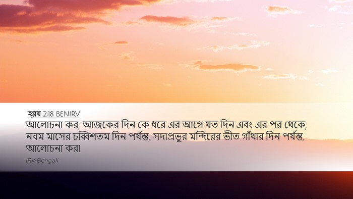 হ্গ্গয় 2:18 BENIRV Desktop Wallpaper - আলোচনা কর, আজকের - Desktop Bible Verse Wallpaper