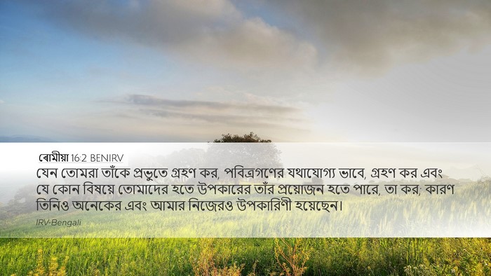 ৰোমীয়া 16:2 BENIRV Bible Verse Image