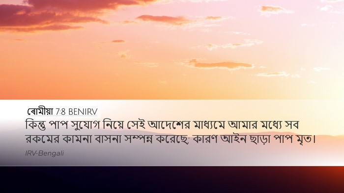 ৰোমীয়া 7:8 BENIRV Bible Verse Image