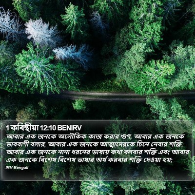 1 কৰিন্থীয়া 12:10 BENIRV Bible Verse Image