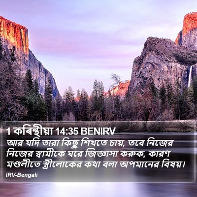 1 কৰিন্থীয়া 14:35 BENIRV Bible Verse Image