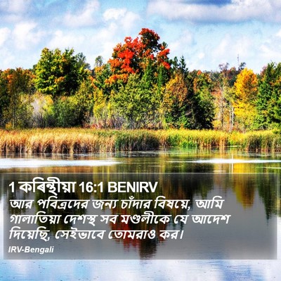 1 কৰিন্থীয়া 16:1 BENIRV Bible Verse Image