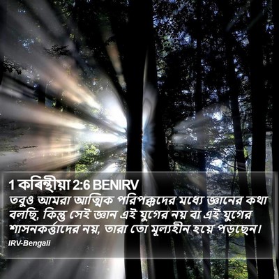 1 কৰিন্থীয়া 2:6 BENIRV Bible Verse Image