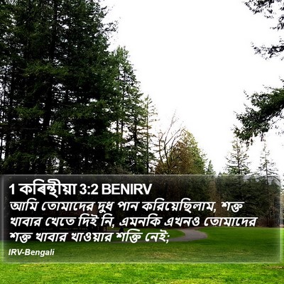 1 কৰিন্থীয়া 3:2 BENIRV Bible Verse Image