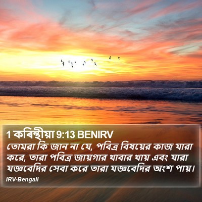 1 কৰিন্থীয়া 9:13 BENIRV Bible Verse Image