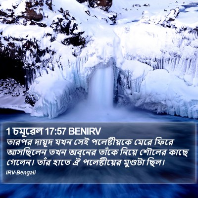 1 চমূৱেল 17:57 BENIRV Bible Verse Image