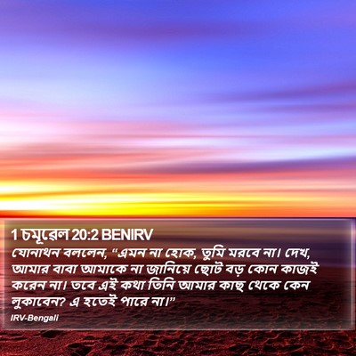 1 চমূৱেল 20:2 BENIRV Bible Verse Image