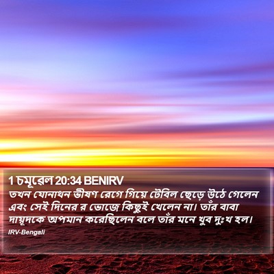 1 চমূৱেল 20:34 BENIRV Bible Verse Image