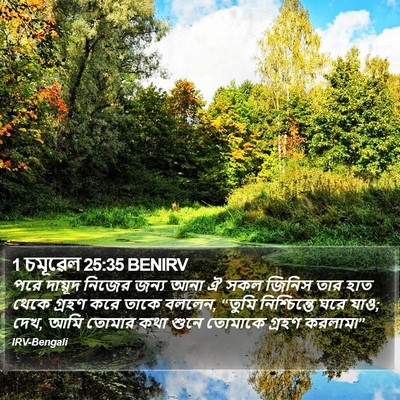 1 চমূৱেল 25:35 BENIRV Bible Verse Image
