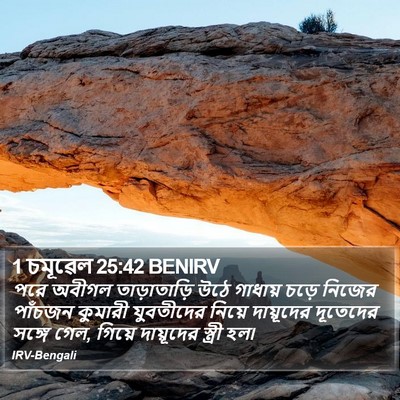 1 চমূৱেল 25:42 BENIRV Bible Verse Image