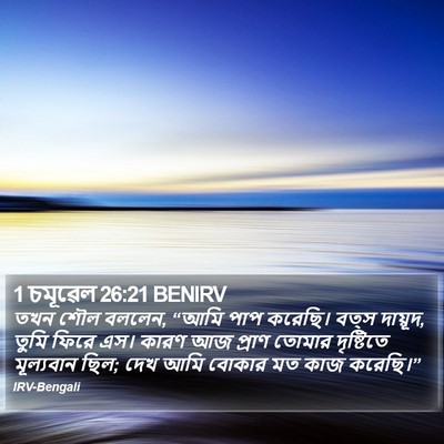 1 চমূৱেল 26:21 BENIRV Bible Verse Image