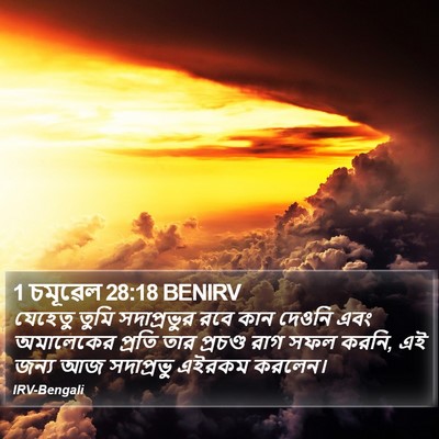 1 চমূৱেল 28:18 BENIRV Bible Verse Image