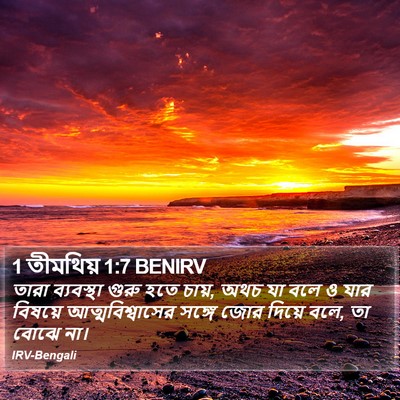 1 তীমথিয় 1:7 BENIRV Bible Verse Image