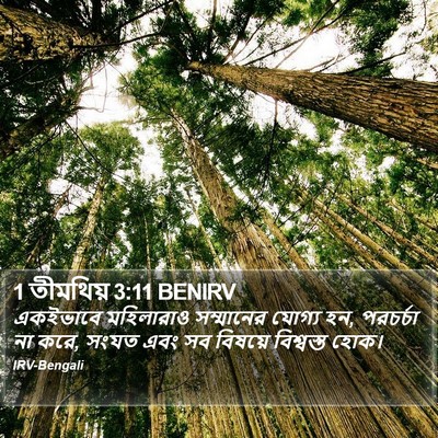 1 তীমথিয় 3:11 BENIRV Bible Verse Image