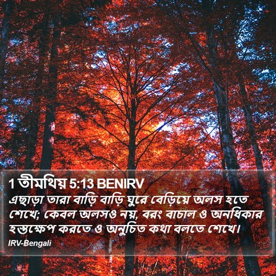 1 তীমথিয় 5:13 BENIRV Bible Verse Image
