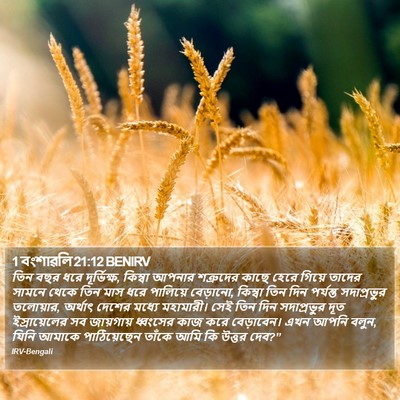 1 বংশাৱলি 21:12 BENIRV Bible Verse Image