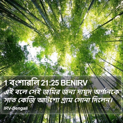 1 বংশাৱলি 21:25 BENIRV Bible Verse Image