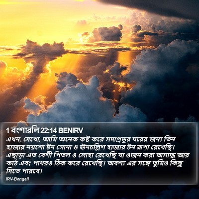1 বংশাৱলি 22:14 BENIRV Bible Verse Image