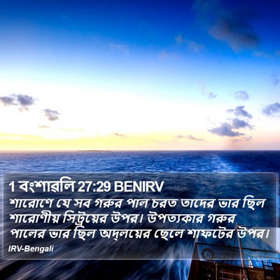 1 বংশাৱলি 27:29 BENIRV Bible Verse Image