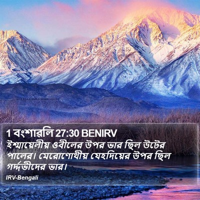 1 বংশাৱলি 27:30 BENIRV Bible Verse Image