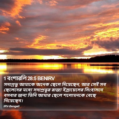 1 বংশাৱলি 28:5 BENIRV Bible Verse Image