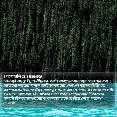 1 বংশাৱলি 28:8 BENIRV Bible Verse Image