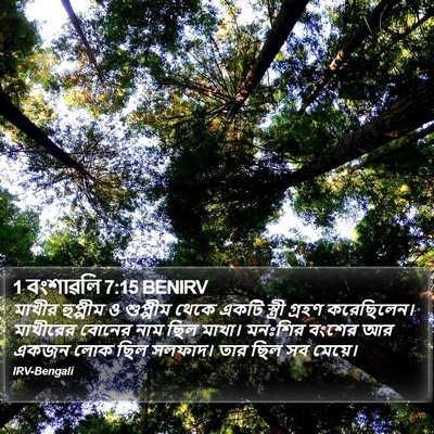 1 বংশাৱলি 7:15 BENIRV Bible Verse Image