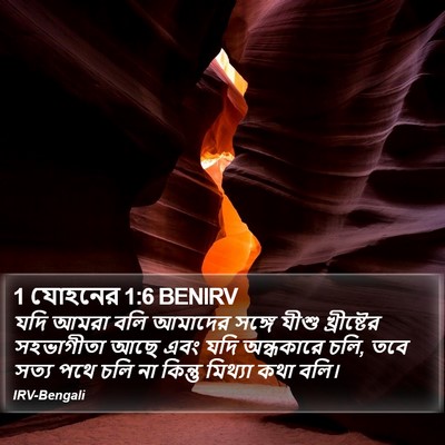 1 যোহনের 1:6 BENIRV Bible Verse Image