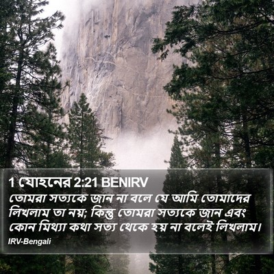 1 যোহনের 2:21 BENIRV Bible Verse Image