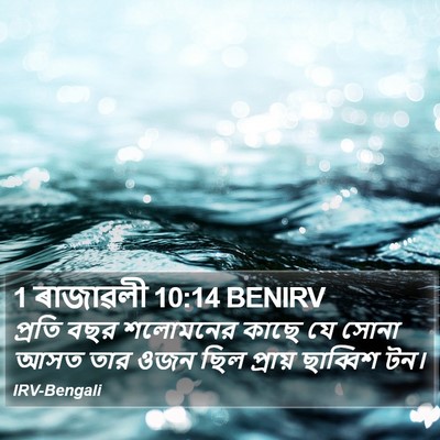 1 ৰাজাৱলী 10:14 BENIRV Bible Verse Image