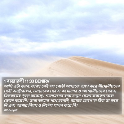 1 ৰাজাৱলী 11:33 BENIRV Bible Verse Image
