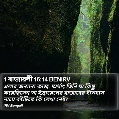 1 ৰাজাৱলী 16:14 BENIRV Bible Verse Image