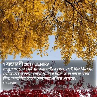 1 ৰাজাৱলী 20:17 BENIRV Bible Verse Image