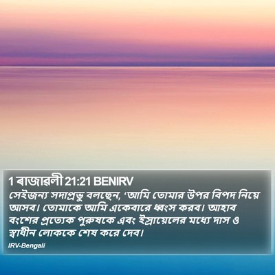 1 ৰাজাৱলী 21:21 BENIRV Bible Verse Image