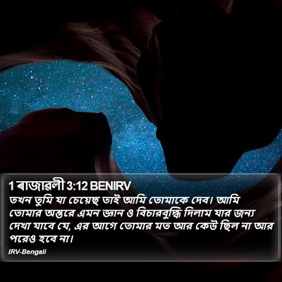 1 ৰাজাৱলী 3:12 BENIRV Bible Verse Image