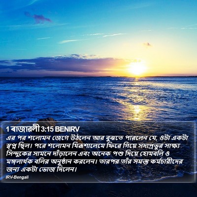 1 ৰাজাৱলী 3:15 BENIRV Bible Verse Image