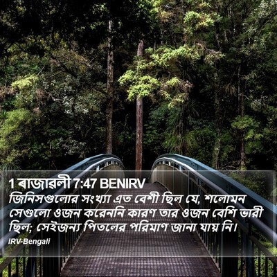 1 ৰাজাৱলী 7:47 BENIRV Bible Verse Image