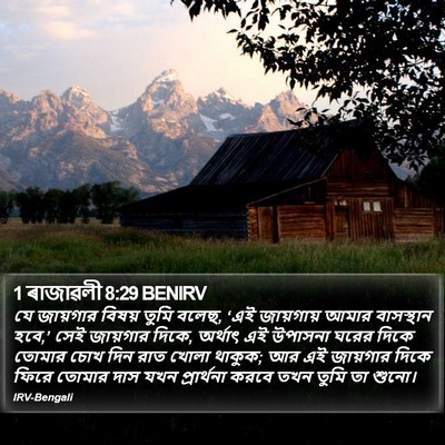 1 ৰাজাৱলী 8:29 BENIRV Bible Verse Image