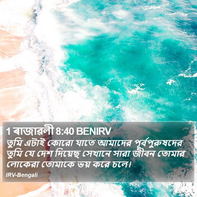 1 ৰাজাৱলী 8:40 BENIRV Bible Verse Image