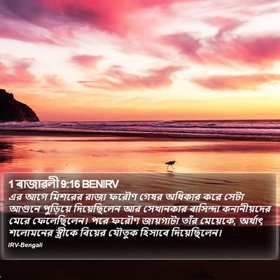 1 ৰাজাৱলী 9:16 BENIRV Bible Verse Image