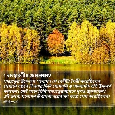 1 ৰাজাৱলী 9:25 BENIRV Bible Verse Image
