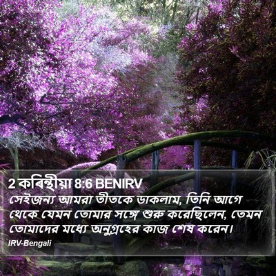 2 কৰিন্থীয়া 8:6 BENIRV Bible Verse Image