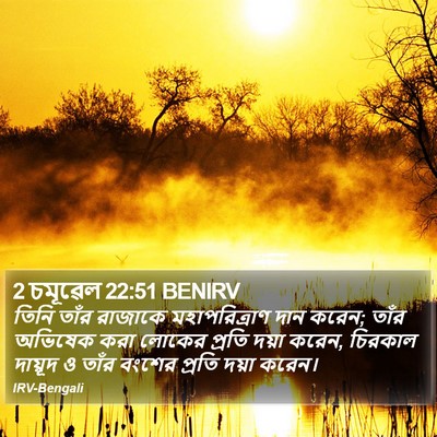 2 চমূৱেল 22:51 BENIRV Bible Verse Image