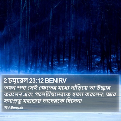 2 চমূৱেল 23:12 BENIRV Bible Verse Image