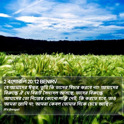 2 বংশাৱলি 20:12 BENIRV Bible Verse Image