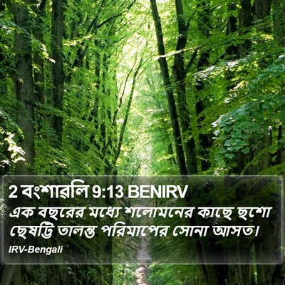 2 বংশাৱলি 9:13 BENIRV Bible Verse Image