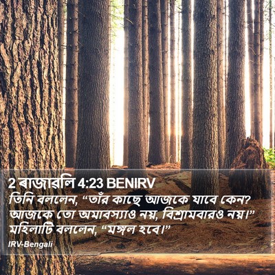 2 ৰাজাৱলি 4:23 BENIRV Bible Verse Image