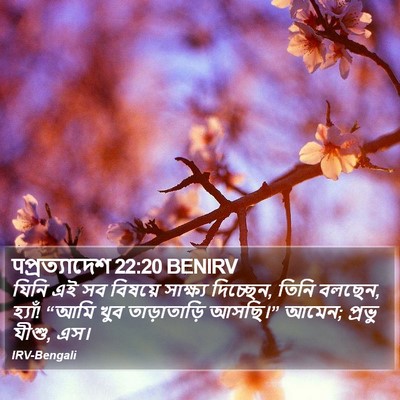 पপ্রত্যাদেশ 22:20 BENIRV Bible Verse Image