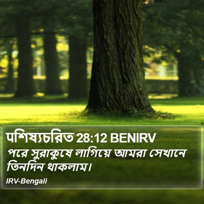 पশিষ্যচরিত 28:12 BENIRV Bible Verse Image