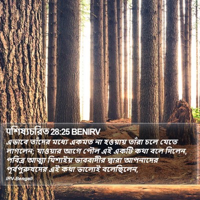 पশিষ্যচরিত 28:25 BENIRV Bible Verse Image